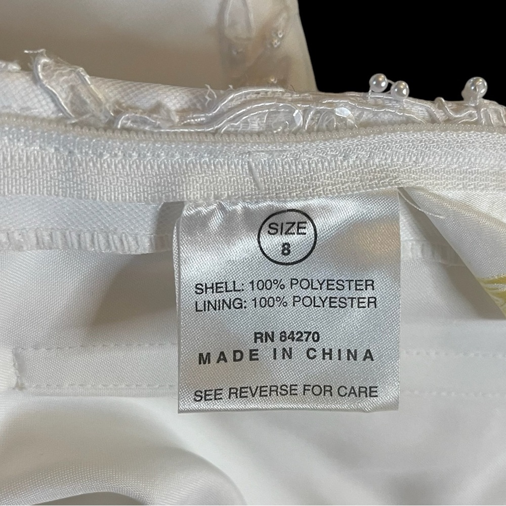 Michelangelo Strapless Lace Sequence & Beads Whit… - image 7